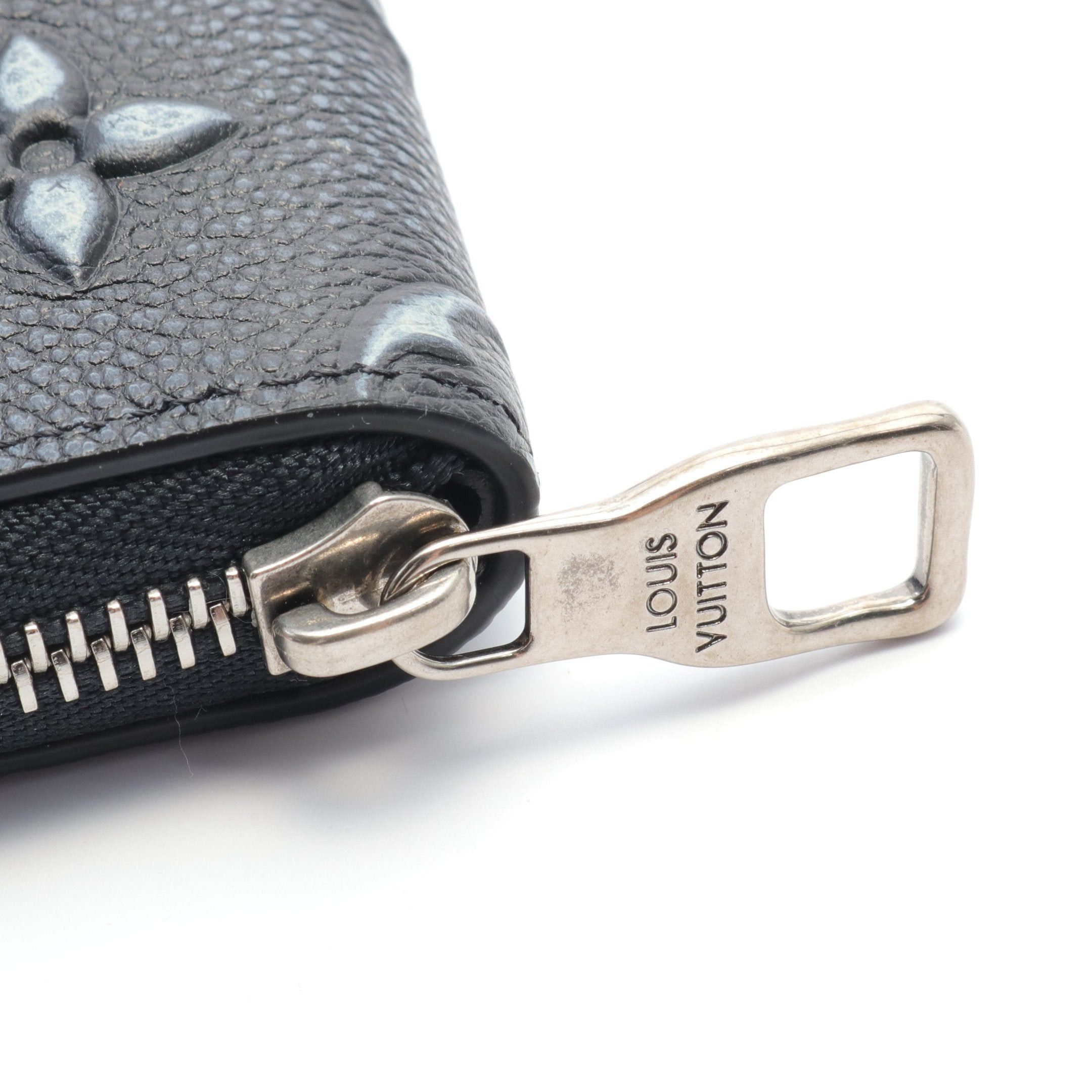 Louis Vuitton Louis Vuitton Zippy Wallet Vertical Monogram Cowhide Leather Round Zipper Long Black Blue Size ONE SIZE - 6 Thumbnail