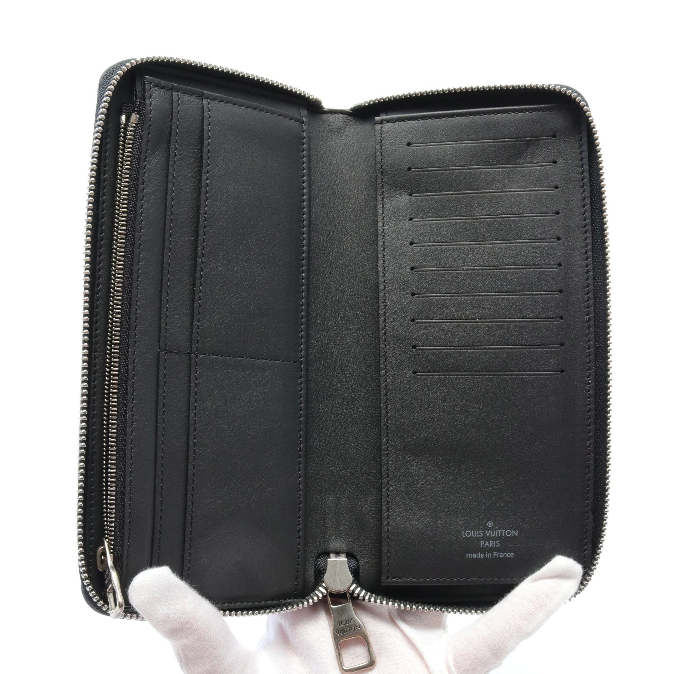 Louis Vuitton Louis Vuitton Zippy Wallet Vertical Monogram Cowhide Leather Round Zipper Long Black Blue Size ONE SIZE - 3 Thumbnail