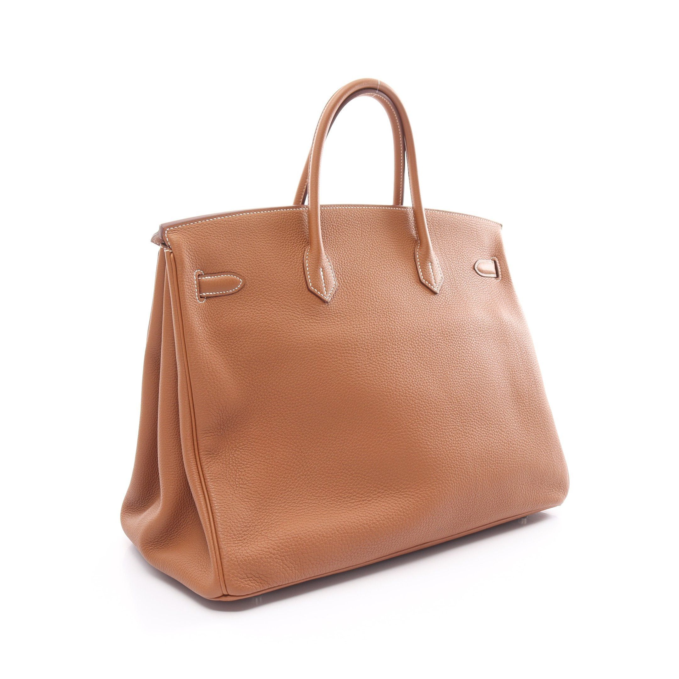 Hermes Hermes Birkin 40 Gold Handbag Clemence Leather Light Brown Hardware B Stamp Size ONE SIZE - 2 Thumbnail