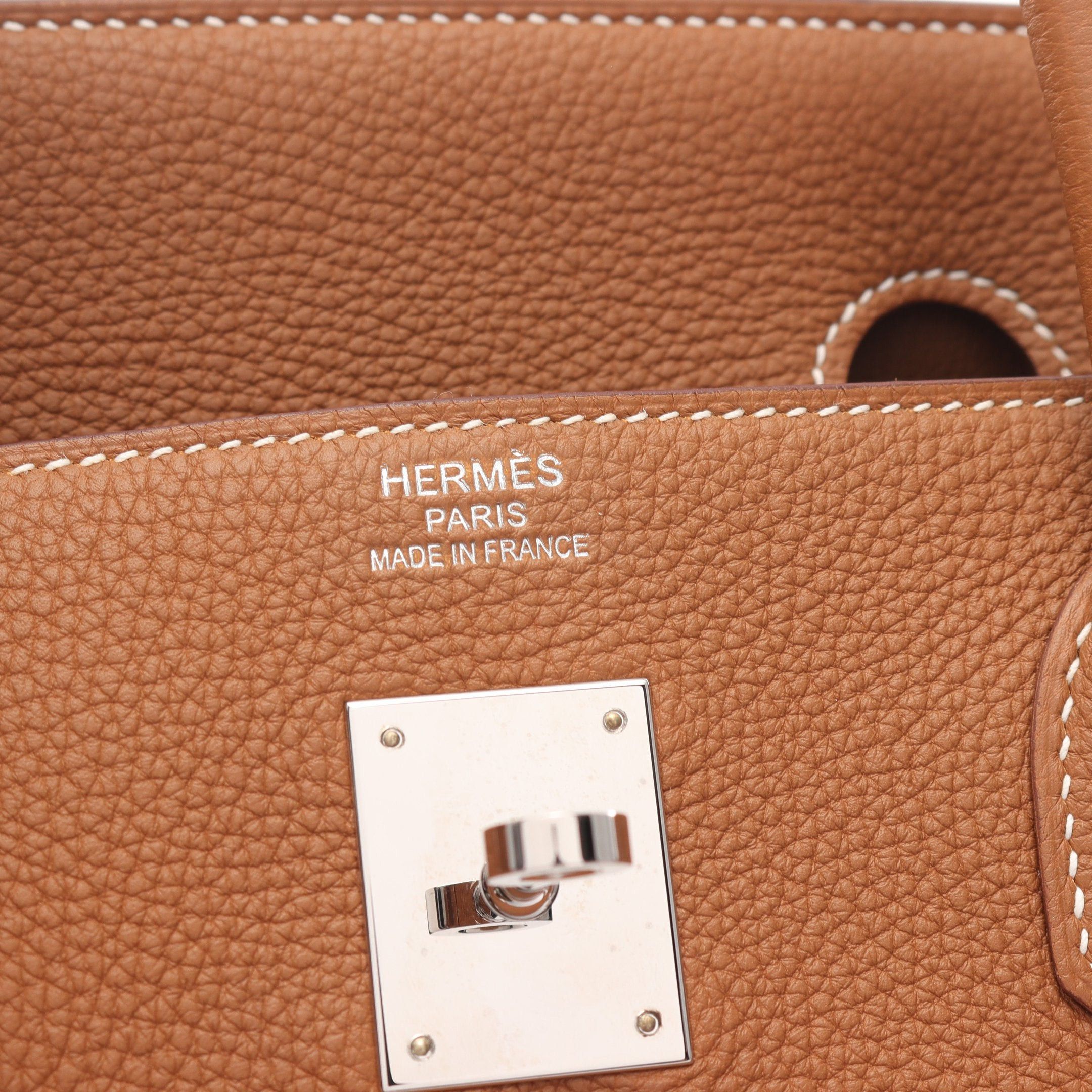 Hermes Hermes Birkin 40 Gold Handbag Clemence Leather Light Brown Hardware B Stamp Size ONE SIZE - 4 Thumbnail
