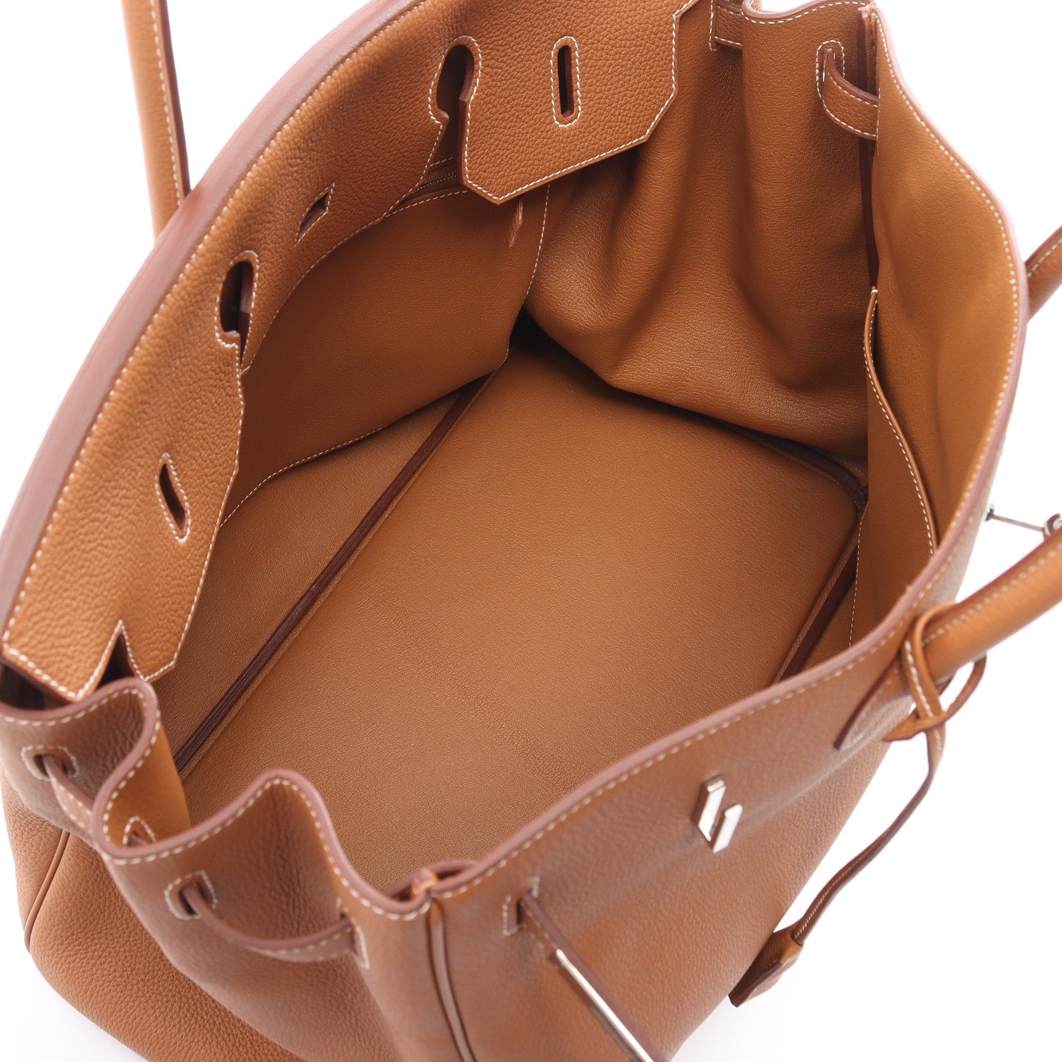 Hermes Hermes Birkin 40 Gold Handbag Clemence Leather Light Brown Hardware B Stamp Size ONE SIZE - 3 Thumbnail