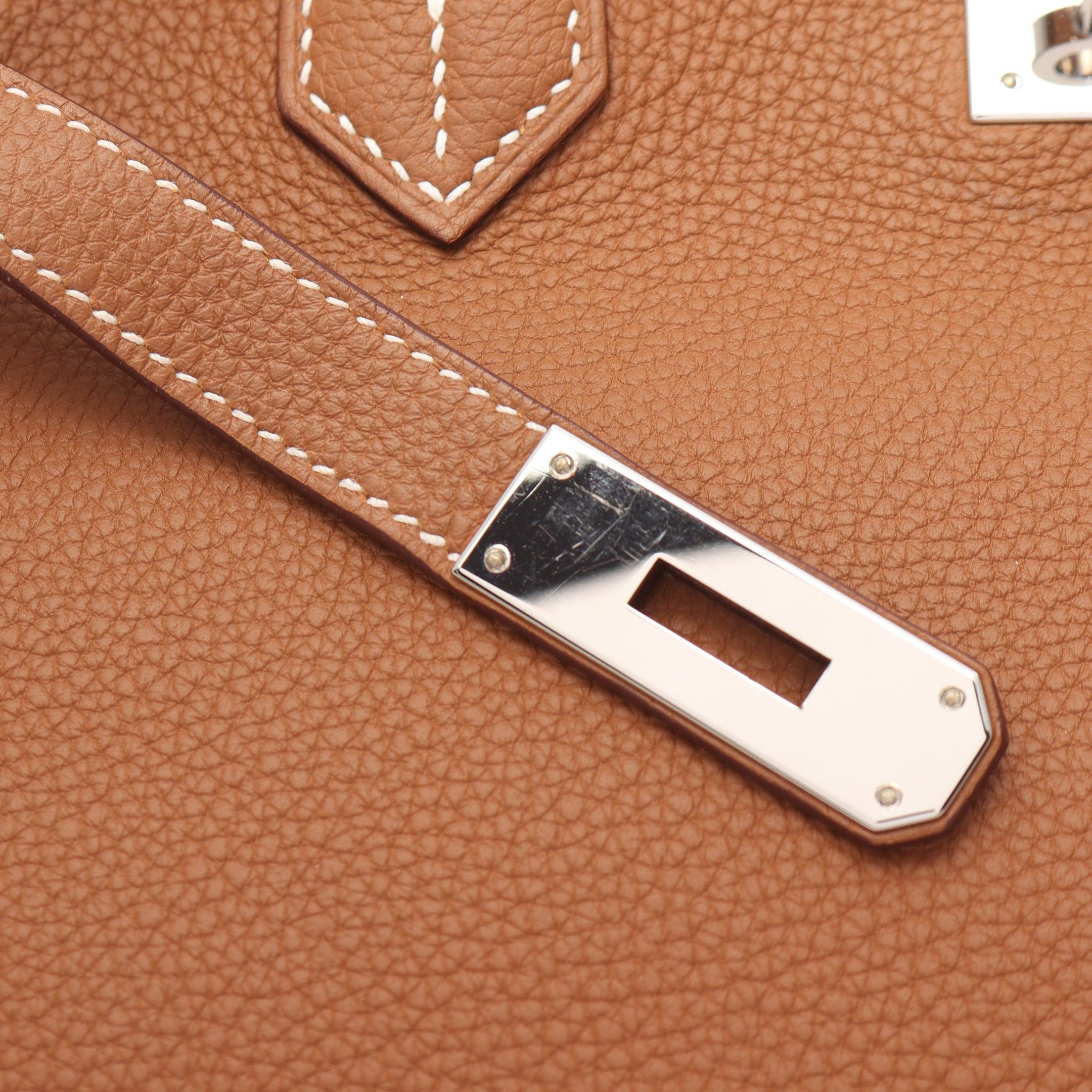 Hermes Hermes Birkin 40 Gold Handbag Clemence Leather Light Brown Hardware B Stamp Size ONE SIZE - 5 Thumbnail