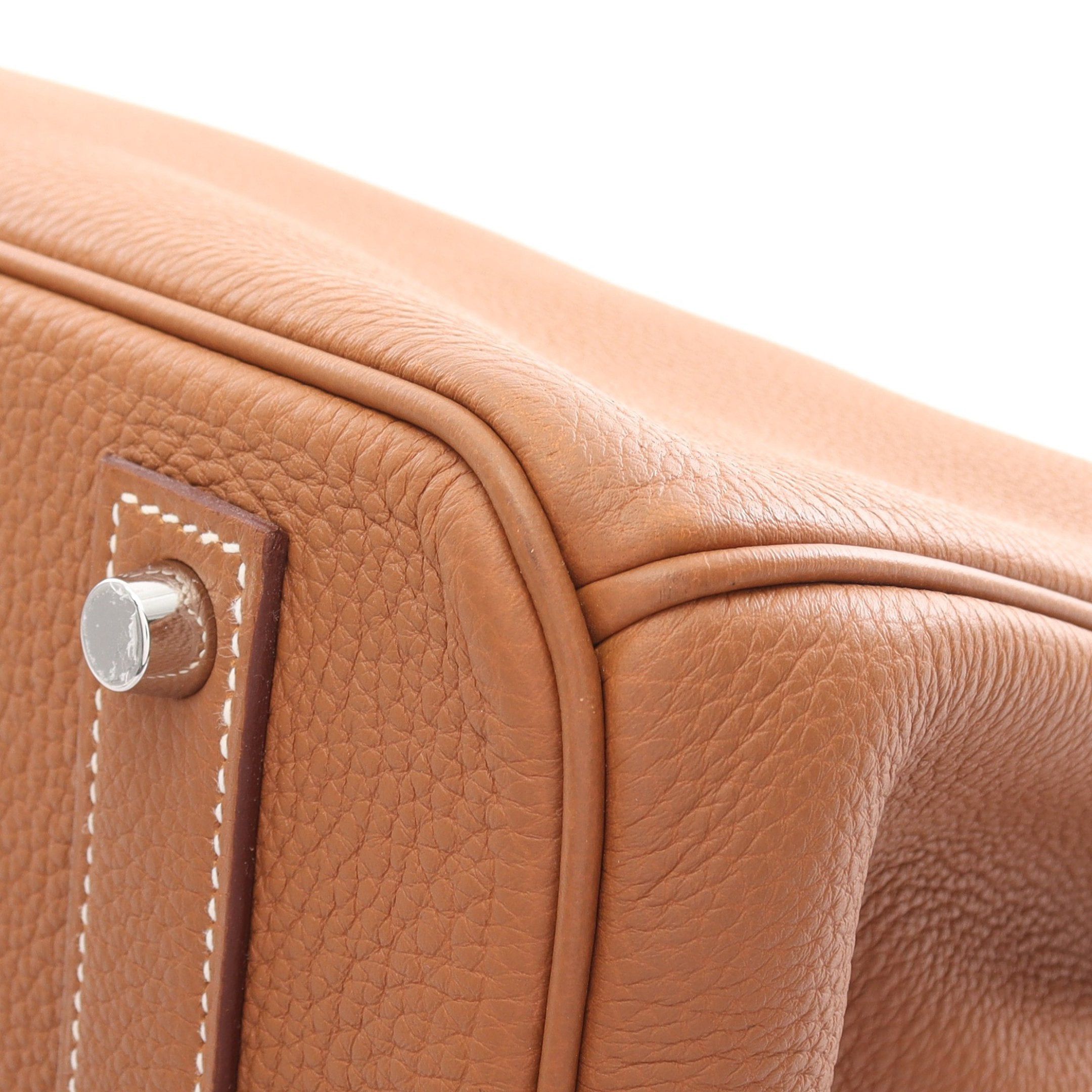 Hermes Hermes Birkin 40 Gold Handbag Clemence Leather Light Brown Hardware B Stamp Size ONE SIZE - 7 Thumbnail