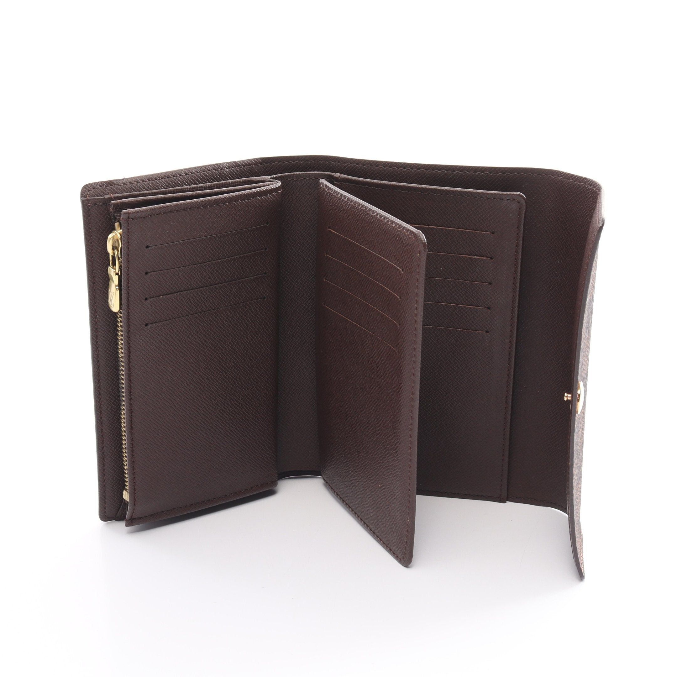 Louis Vuitton Louis Vuitton Portefeuil Alexandra Damier Ebene Trifold Wallet Leather Brown Size ONE SIZE - 3 Thumbnail