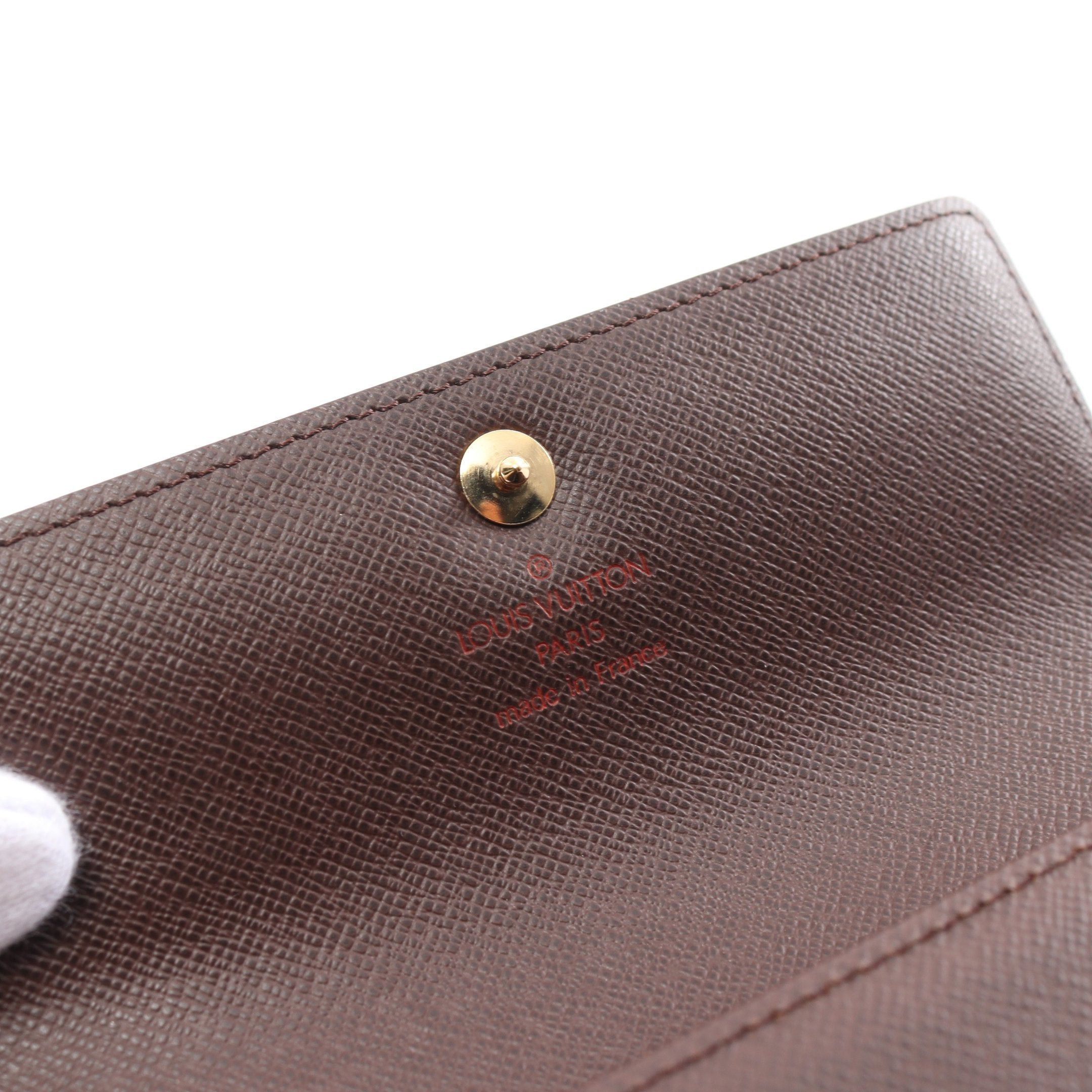 Louis Vuitton Louis Vuitton Portefeuil Alexandra Damier Ebene Trifold Wallet Leather Brown Size ONE SIZE - 4 Thumbnail