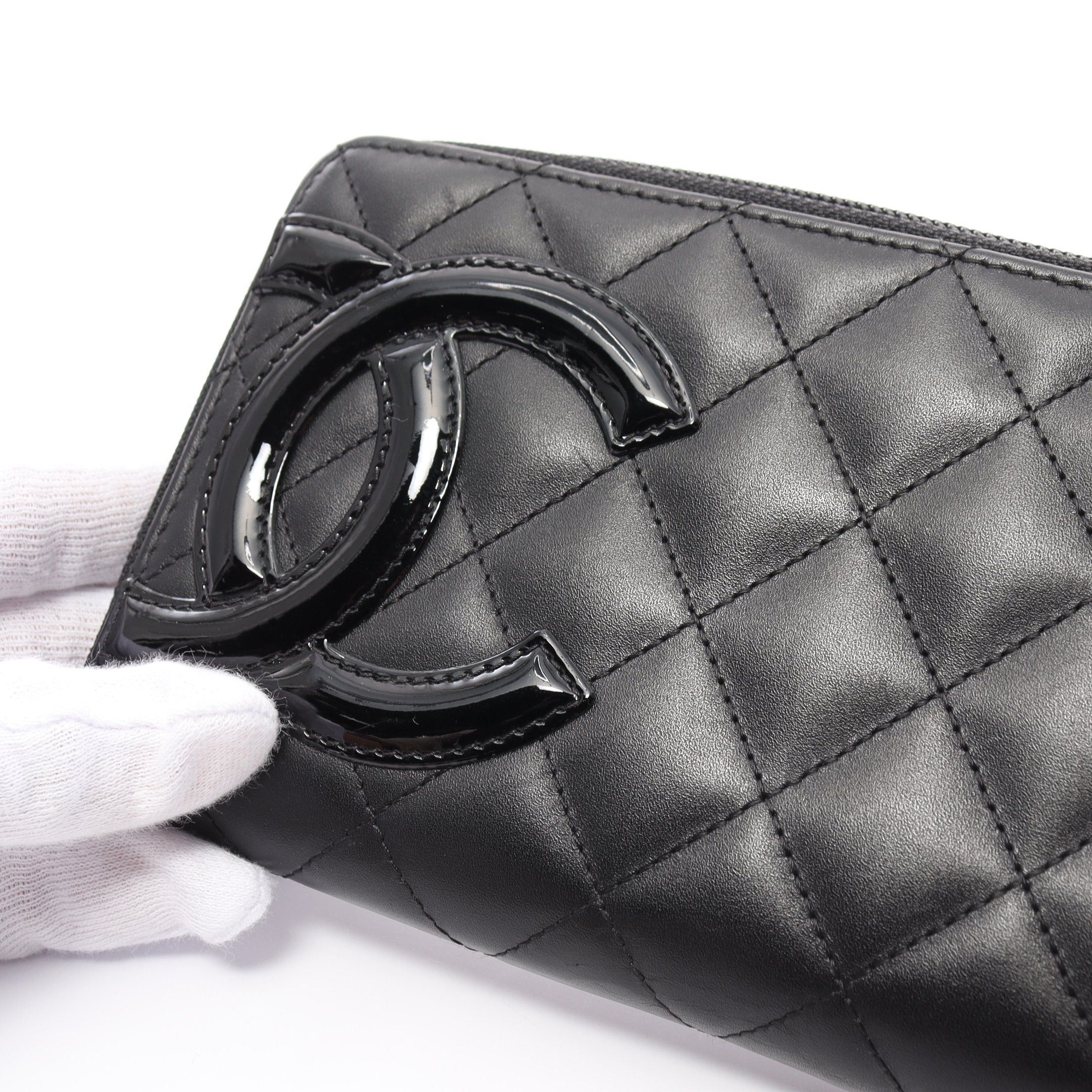 Chanel Chanel Cambon Line Round Zipper Long Wallet Leather Patent Black Silver Hardware Size ONE SIZE - 7 Thumbnail