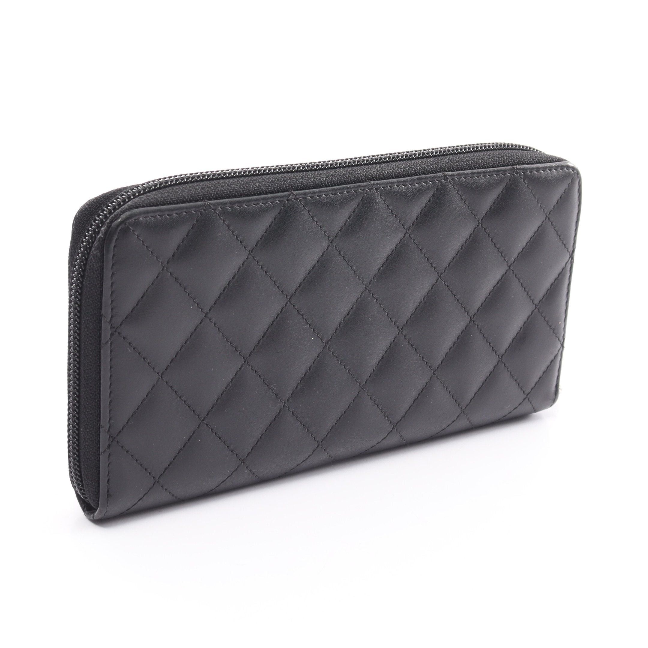 Chanel Chanel Cambon Line Round Zipper Long Wallet Leather Patent Black Silver Hardware Size ONE SIZE - 2 Thumbnail