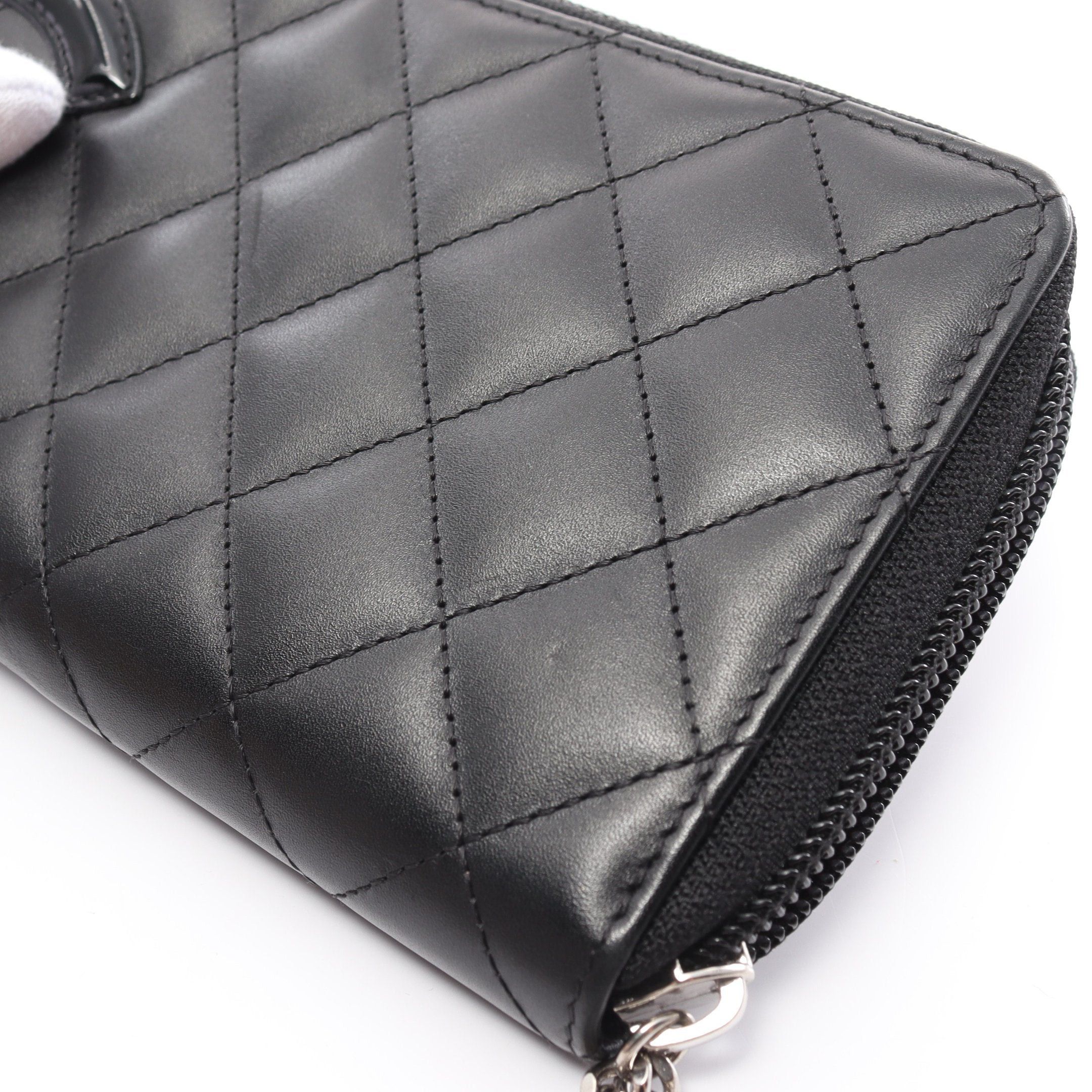 Chanel Chanel Cambon Line Round Zipper Long Wallet Leather Patent Black Silver Hardware Size ONE SIZE - 8 Thumbnail