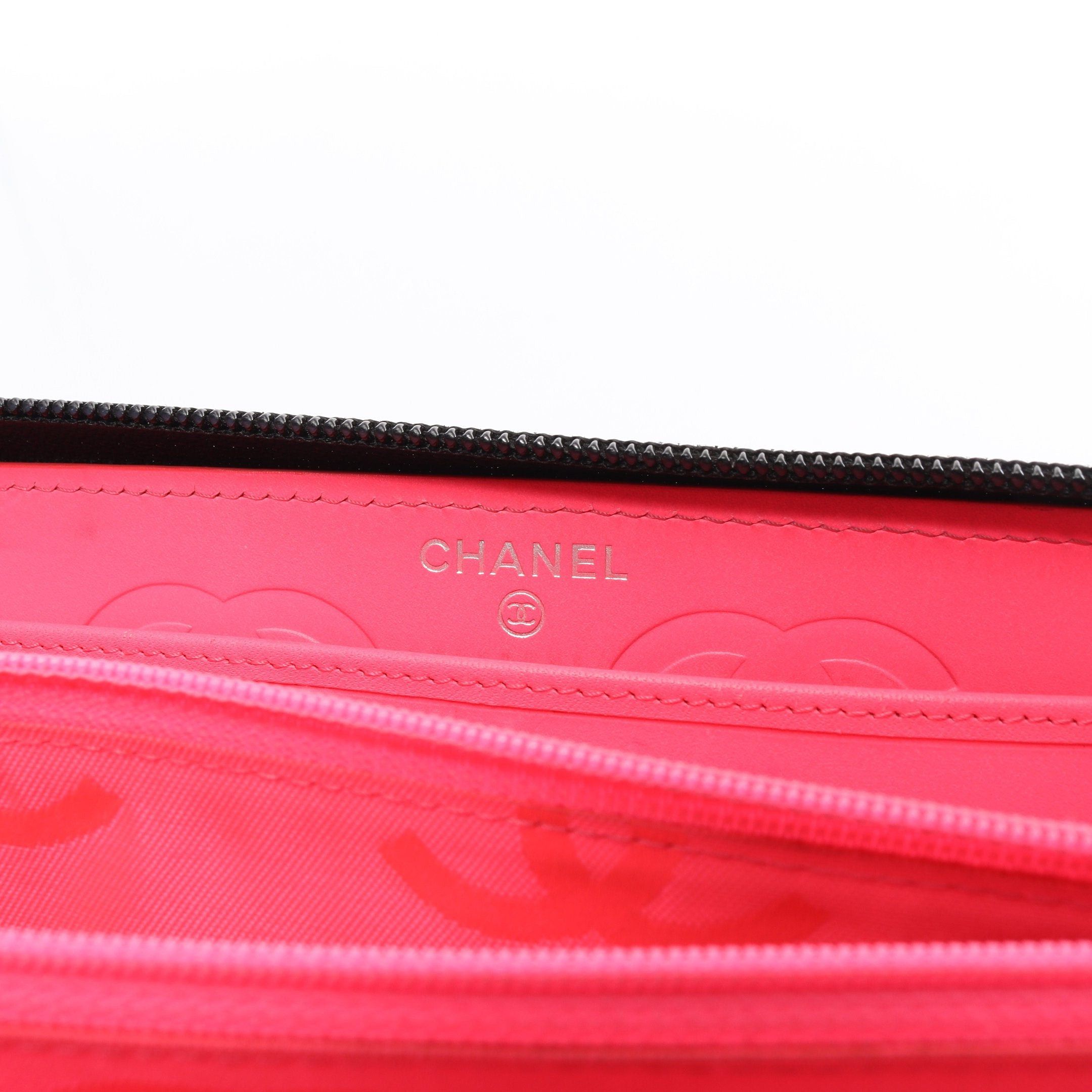 Chanel Chanel Cambon Line Round Zipper Long Wallet Leather Patent Black Silver Hardware Size ONE SIZE - 4 Thumbnail