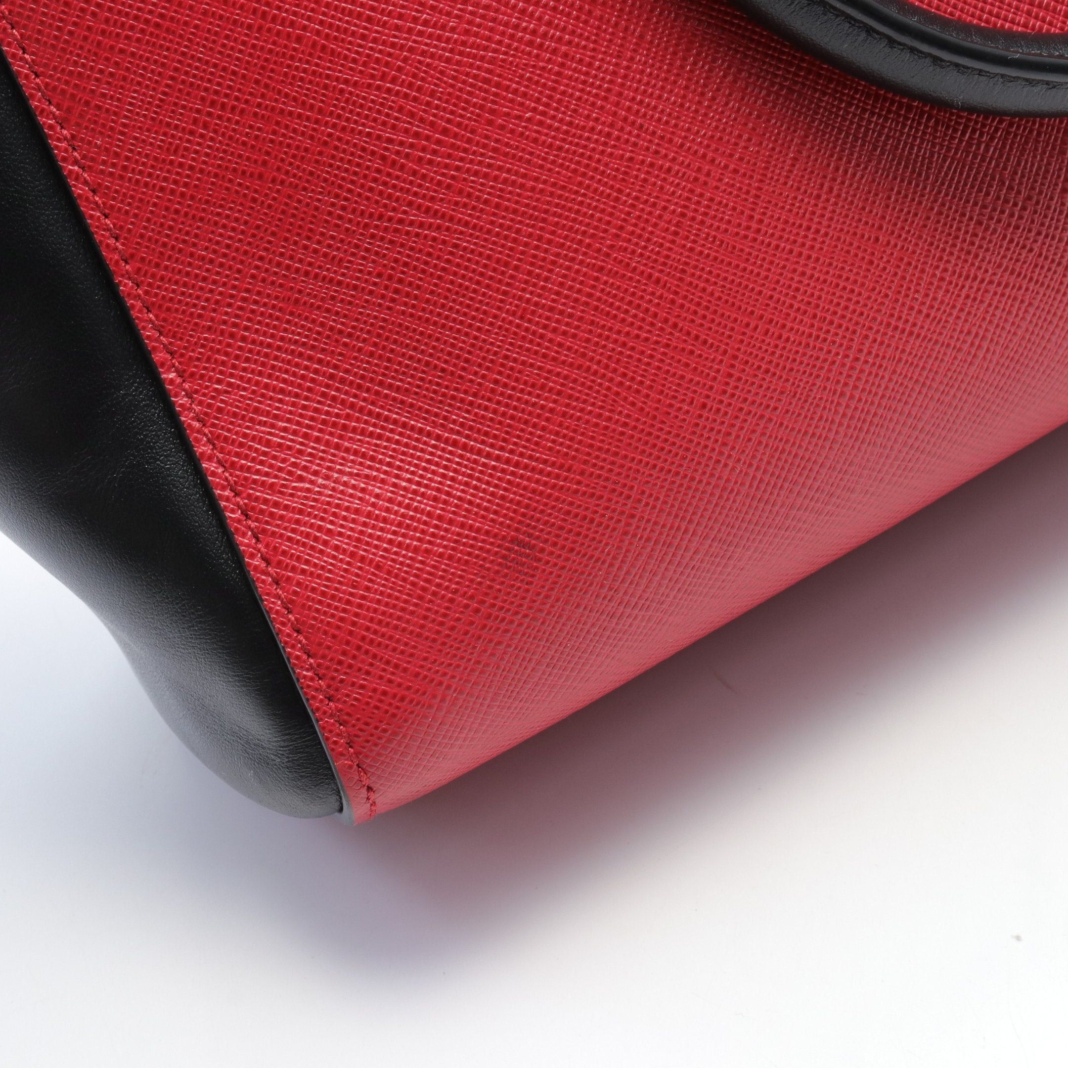 Prada Prada Handbag Leather Red Black Size ONE SIZE - 9 Thumbnail