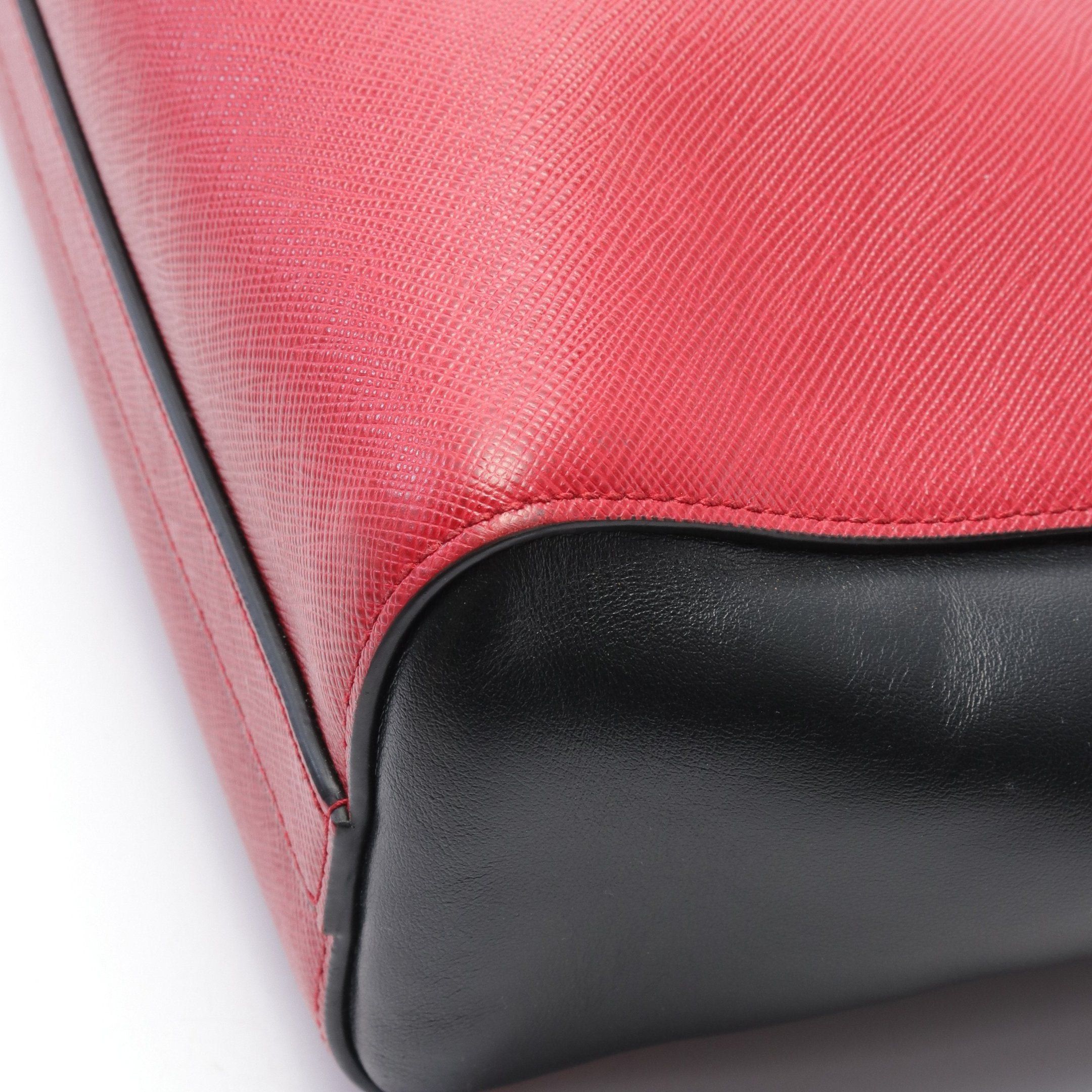 Prada Prada Handbag Leather Red Black Size ONE SIZE - 5 Thumbnail