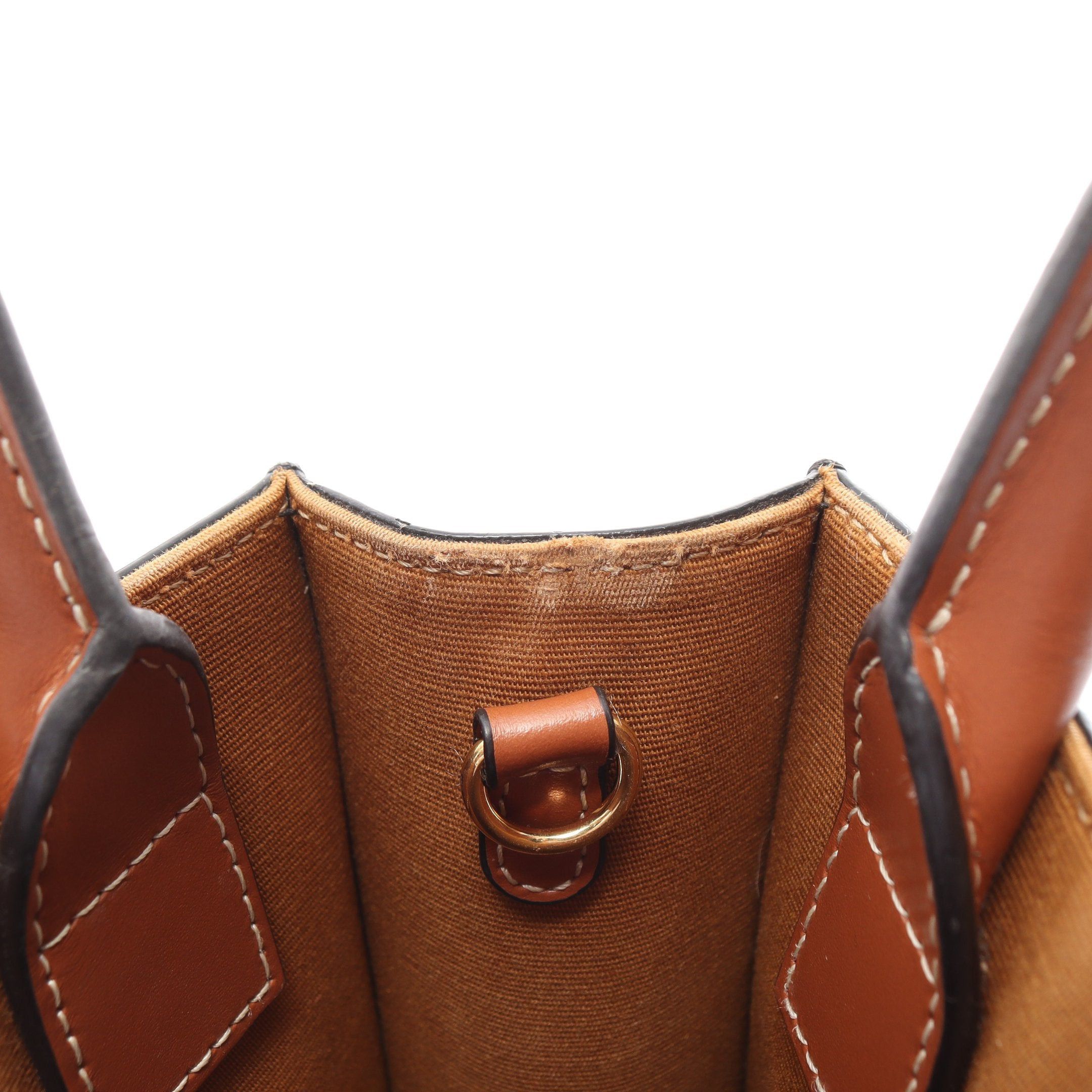 Celine Celine Mini Vertical Cabas Triomphe Handbag Leather Black Brown Size ONE SIZE - 6 Thumbnail