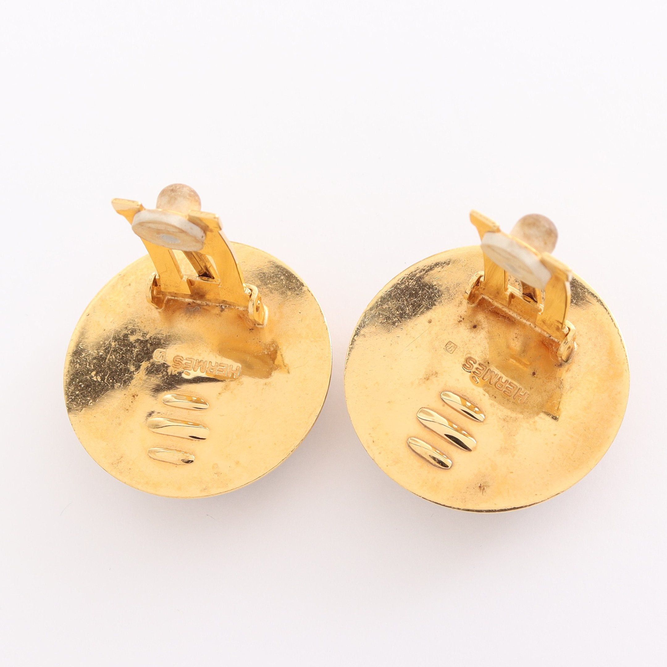 Hermes Hermes Enamel Earrings Gp Cloisonne Gold Black Size ONE SIZE - 5 Thumbnail