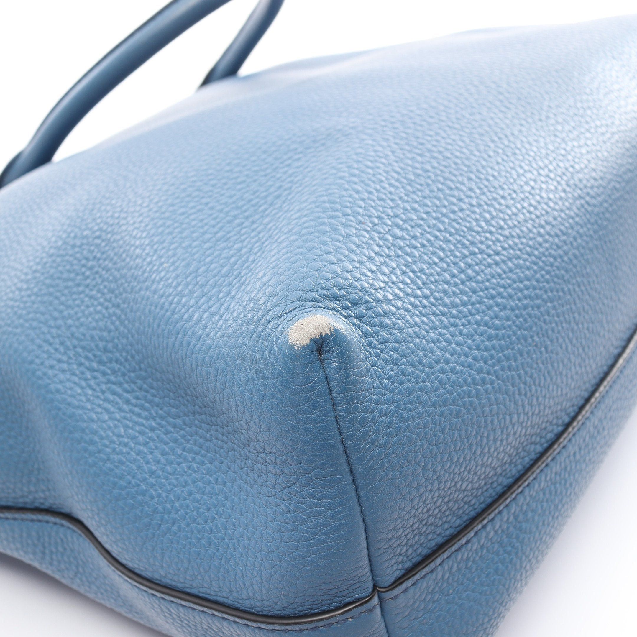 Prada Prada Vit Daino Handbag Tote Bag Leather Blue Size ONE SIZE - 5 Thumbnail