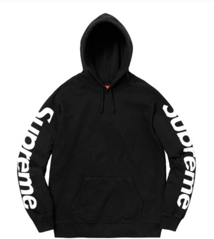 Supreme Sideline Hoodie Hooded Sweatshirt Black Size Medium