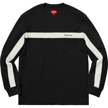 Supreme Supreme Panel Stripe Waffle Thermal Black | Grailed