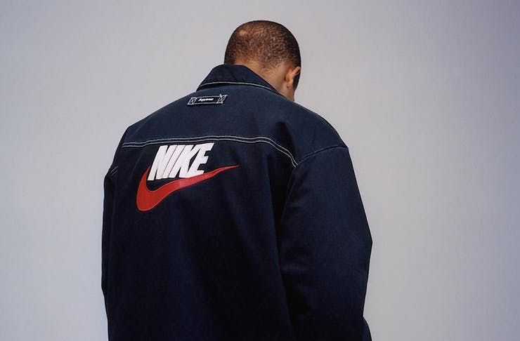 Supreme Supreme®/Nike® Double Zip Quilted Work Jacket Navy | Grailed