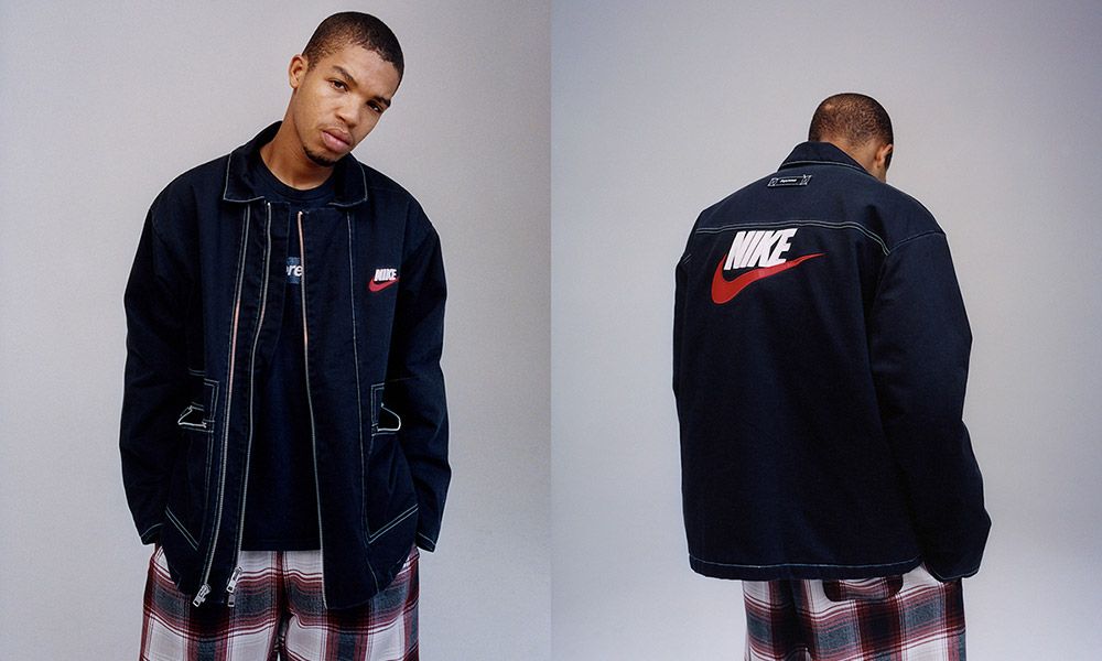 Supreme Supreme®/Nike® Double Zip Quilted Work Jacket Navy | Grailed
