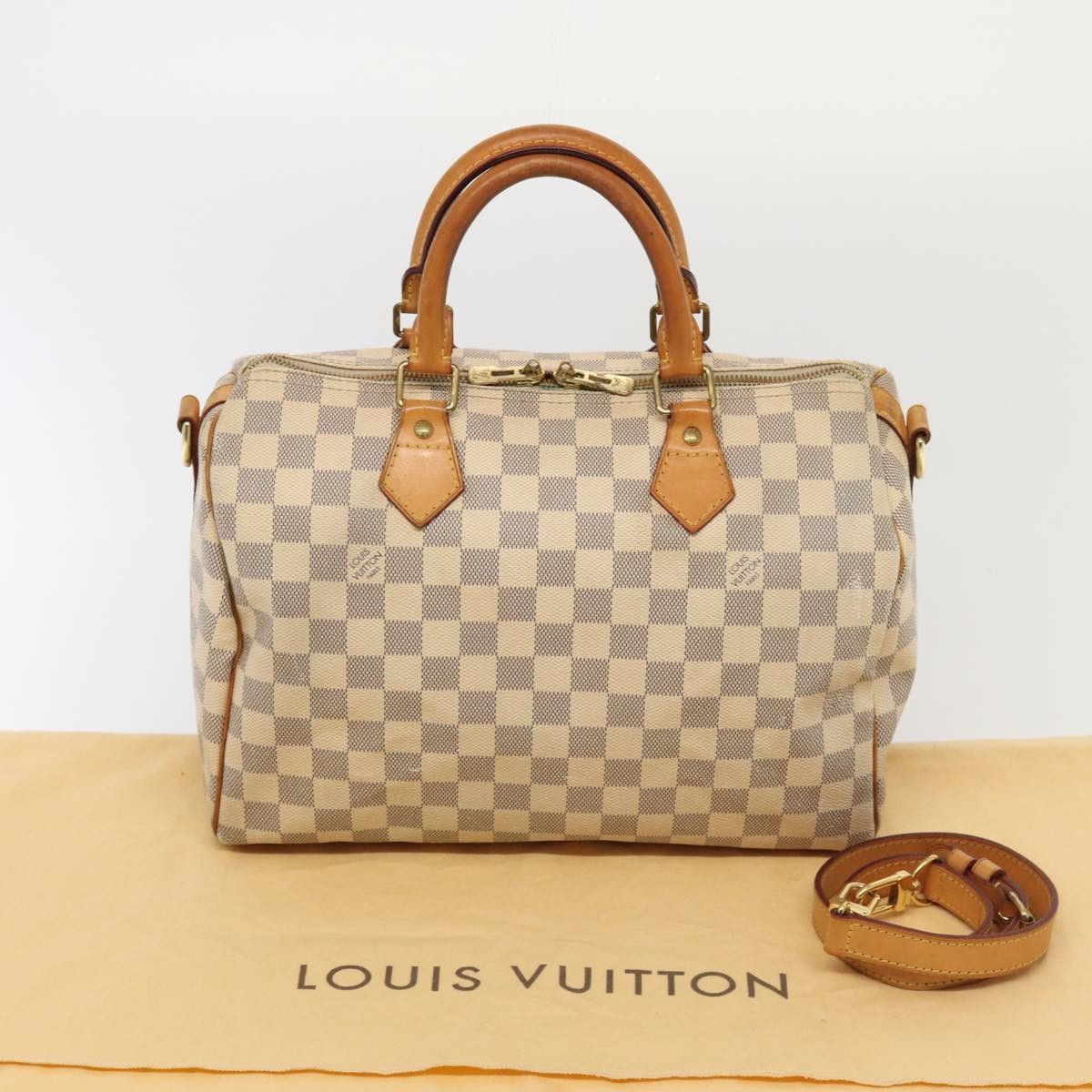 Louis Vuitton Speedy Bandoulière 30 White Canvas Handbag (Pre-Owned) Size ONE SIZE - 8 Thumbnail