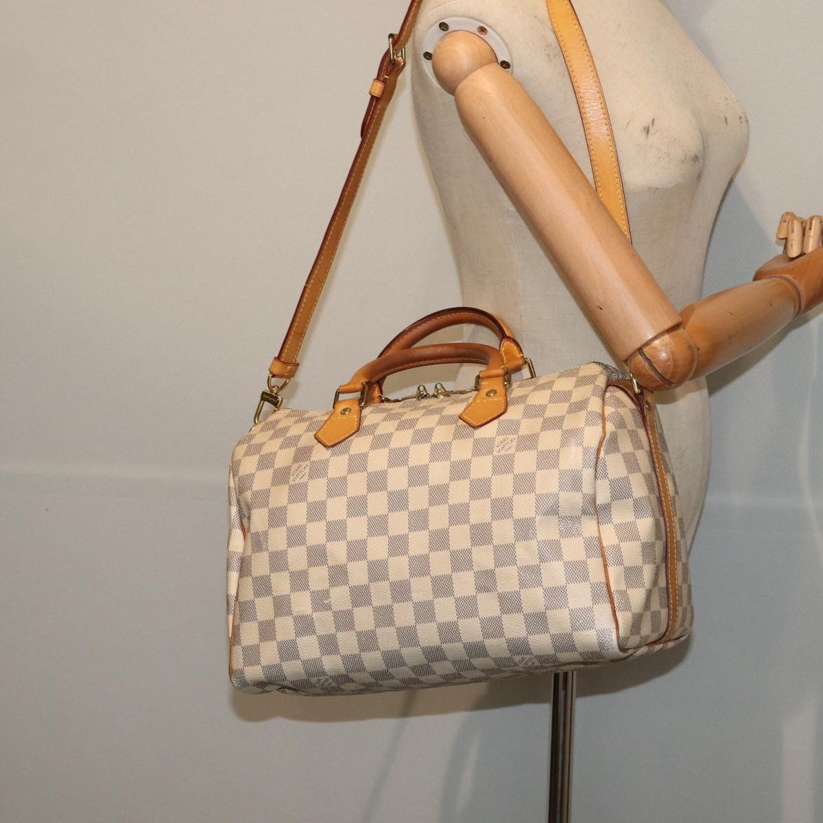 Louis Vuitton Speedy Bandoulière 30 White Canvas Handbag (Pre-Owned) Size ONE SIZE - 7 Thumbnail