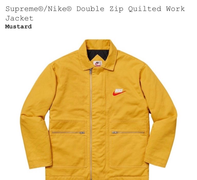 Supreme Double Zip Quilted Work Jacket Mustard | Grailed