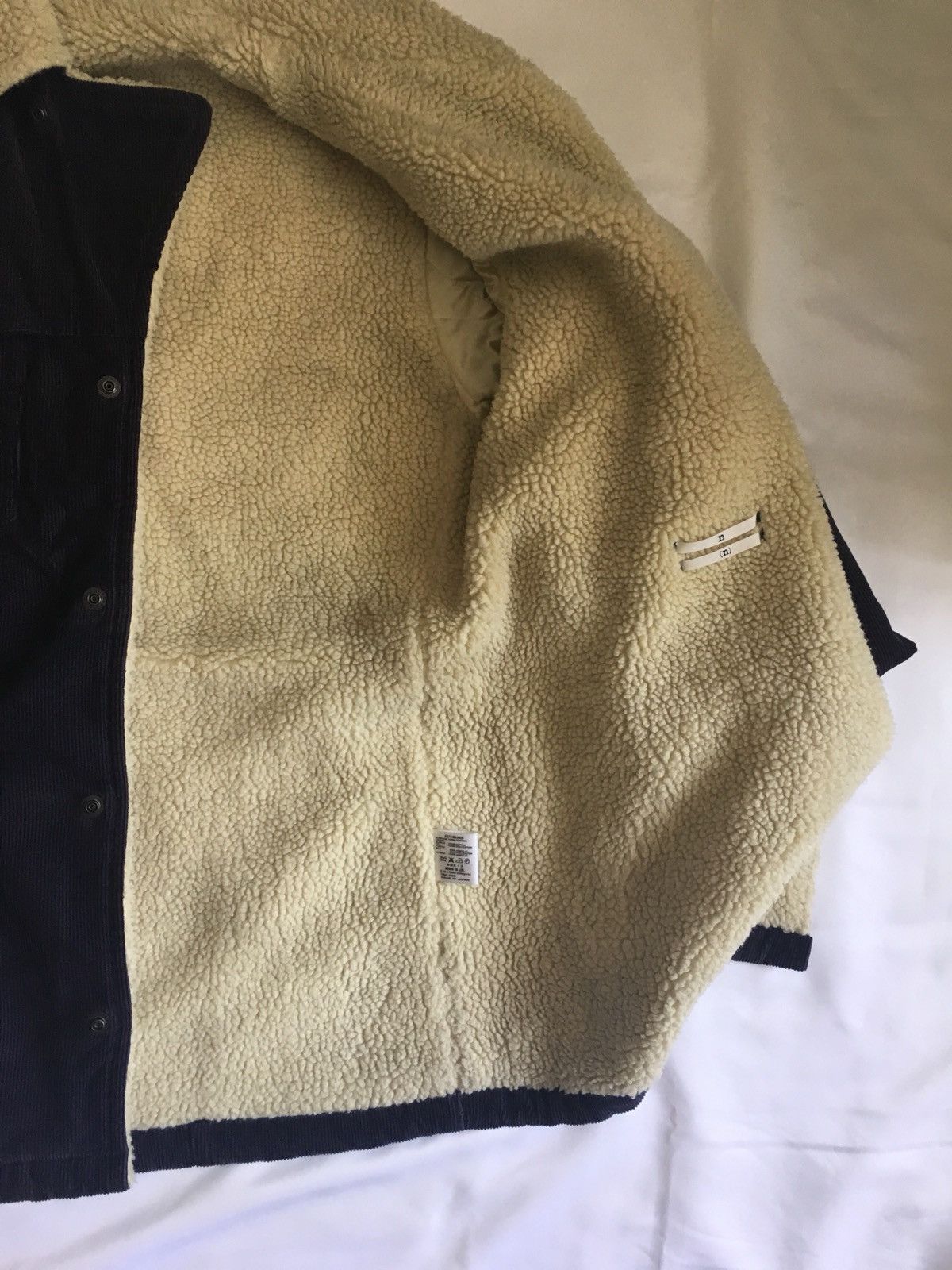 Number (N)ine Blue Corduroy Sherpa Lined Denim Jacket Size US L / EU 52-54 / 3 - 3 Thumbnail