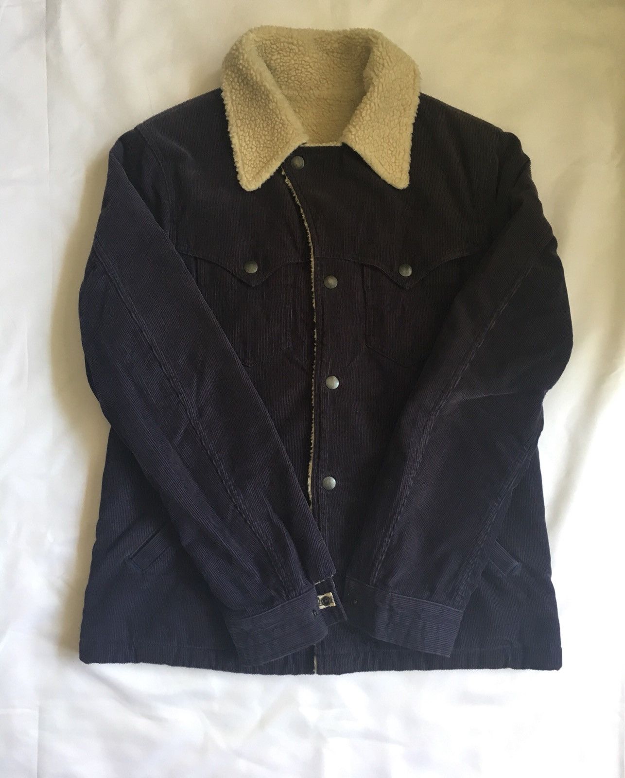 Number (N)ine Blue Corduroy Sherpa Lined Denim Jacket Size US L / EU 52-54 / 3 - 1 Thumbnail