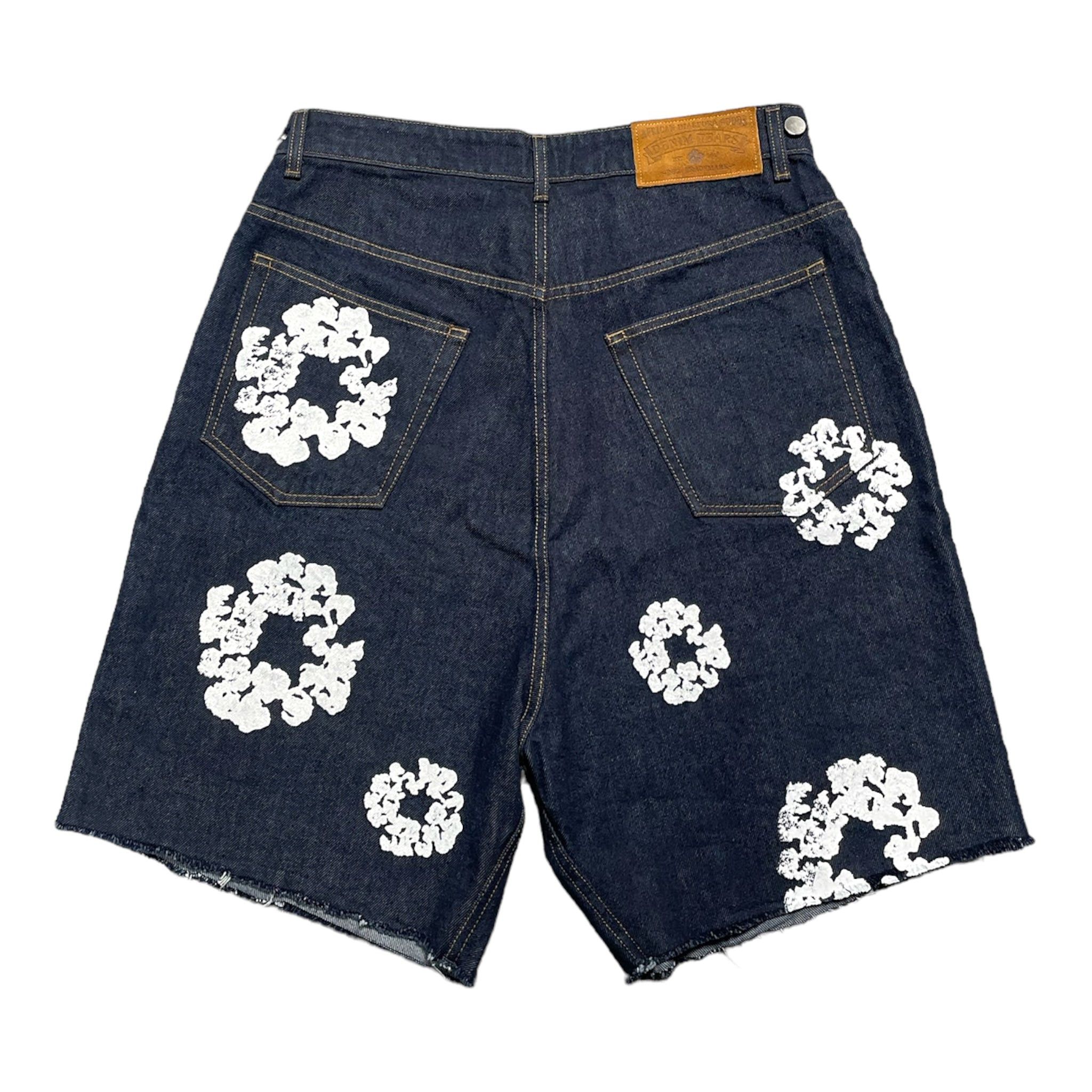 存在感絶大【DENIM TEARS】THE COTTON WREATH JEAN SHORT Denim Tears The Cotton Wreath Jean Short Black Men's - FW23 - US