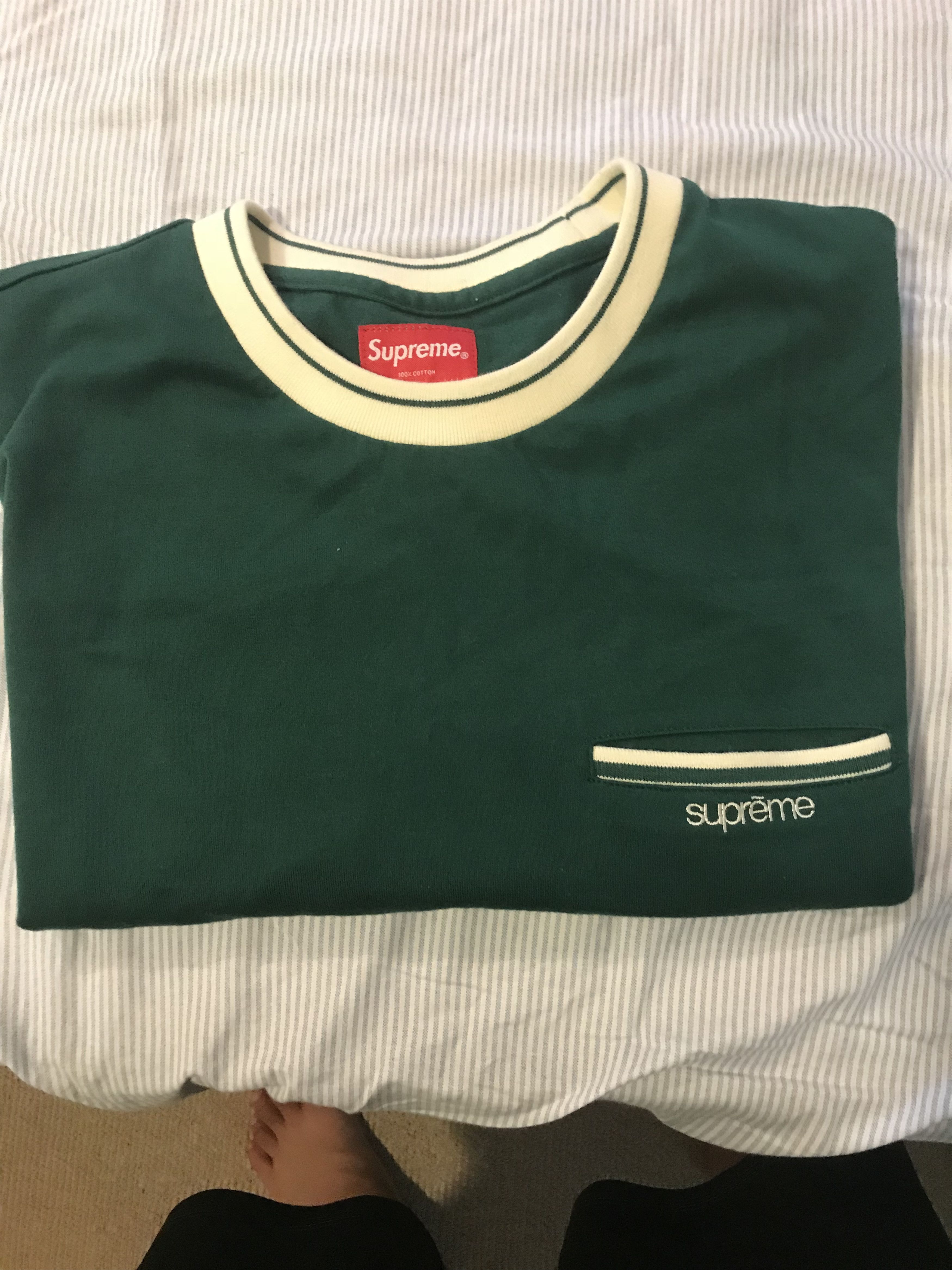 Supreme ribbed pocket outlet tee