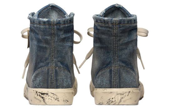 Balenciaga Paris High Top Sneakers 'Blue Destroyed Denim and Rubber' Size US 10 / IT 40 - 5 Thumbnail