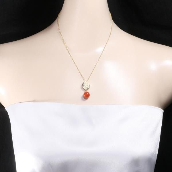 Other Other K18 Yellow Gold Coral Necklace Metal Necklace in Excellent Condition Size ONE SIZE - 3 Thumbnail