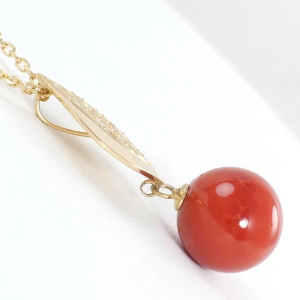 Other Other K18 Yellow Gold Coral Necklace Metal Necklace in Excellent Condition Size ONE SIZE - 2 Thumbnail