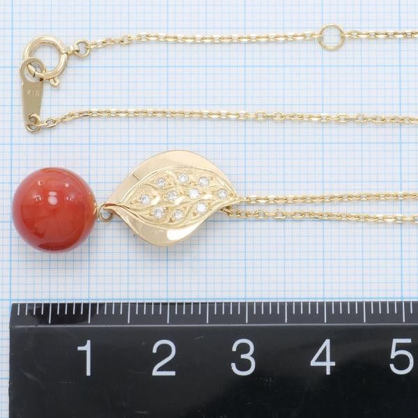 Other Other K18 Yellow Gold Coral Necklace Metal Necklace in Excellent Condition Size ONE SIZE - 5 Thumbnail