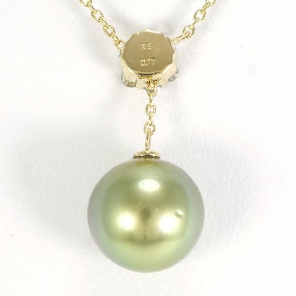 Other Other K18 Yellow Gold Pearl Diamond Necklace Metal Necklace in Excellent Condition Size ONE SIZE - 4 Thumbnail