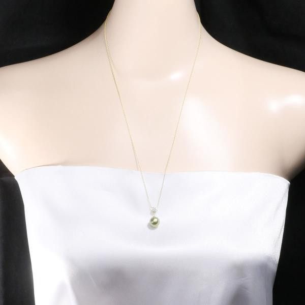 Other Other K18 Yellow Gold Pearl Diamond Necklace Metal Necklace in Excellent Condition Size ONE SIZE - 3 Thumbnail