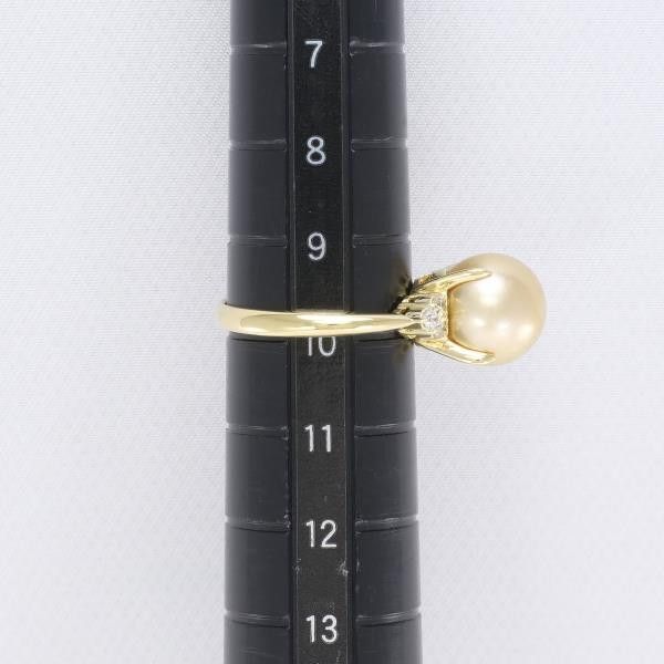 Other Other K18 Yellow Gold Ring with 10mm Pearl and Diamond Metal Ring in Excellent Condition Size ONE SIZE - 5 Thumbnail