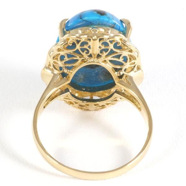Other Other K18 Yellow Gold Turquoise Ring Size 15 Metal Ring in Excellent Condition Size ONE SIZE - 4 Thumbnail