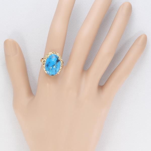 Other Other K18 Yellow Gold Turquoise Ring Size 15 Metal Ring in Excellent Condition Size ONE SIZE - 3 Thumbnail
