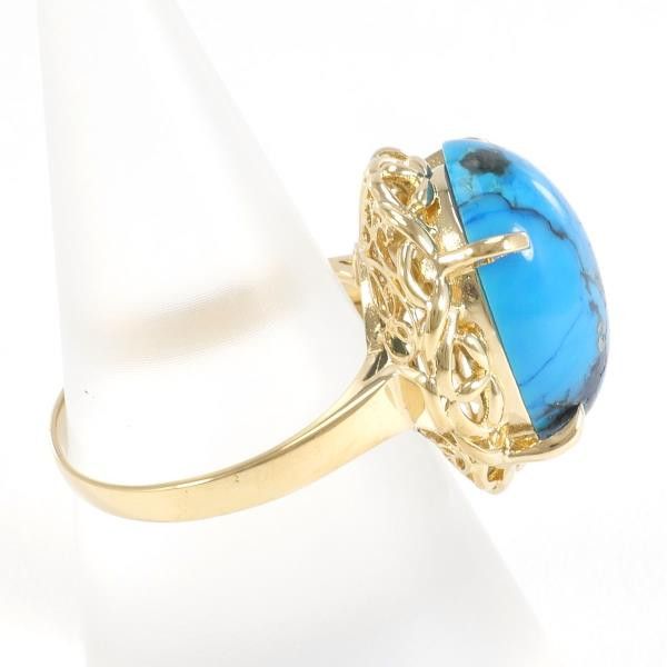 Other Other K18 Yellow Gold Turquoise Ring Size 15 Metal Ring in Excellent Condition Size ONE SIZE - 2 Thumbnail