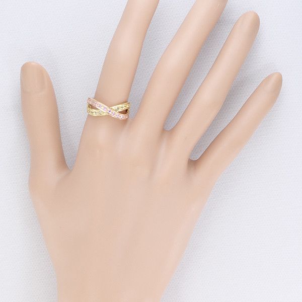 Other Other K18 Yellow Gold Pink Sapphire Ring 11.5 Metal Ring in Excellent Condition Size ONE SIZE - 3 Thumbnail