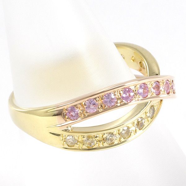 Other Other K18 Yellow Gold Pink Sapphire Ring 11.5 Metal Ring in Excellent Condition Size ONE SIZE - 2 Thumbnail