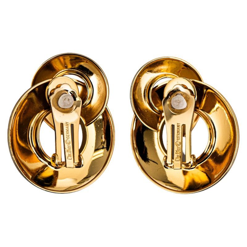 Other Other Dior Gold Plated Earrings Clip-On Metal Earrings in Very Good Condition Size ONE SIZE - 3 Thumbnail