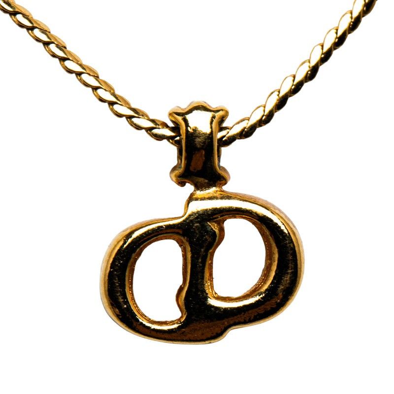 Other Other Dior CD Logo Chain Necklace Gold Plated Rhinestones Metal Necklace in Great Condition Size ONE SIZE - 3 Thumbnail