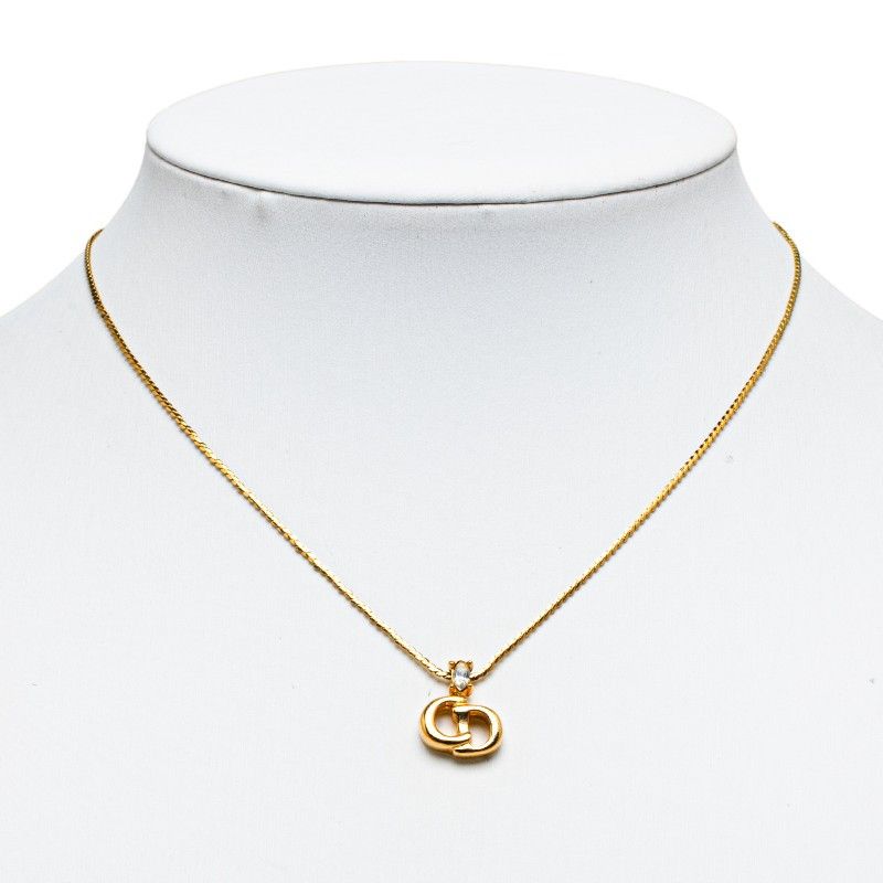 Other Other Dior CD Logo Chain Necklace Gold Plated Rhinestones Metal Necklace in Great Condition Size ONE SIZE - 7 Thumbnail