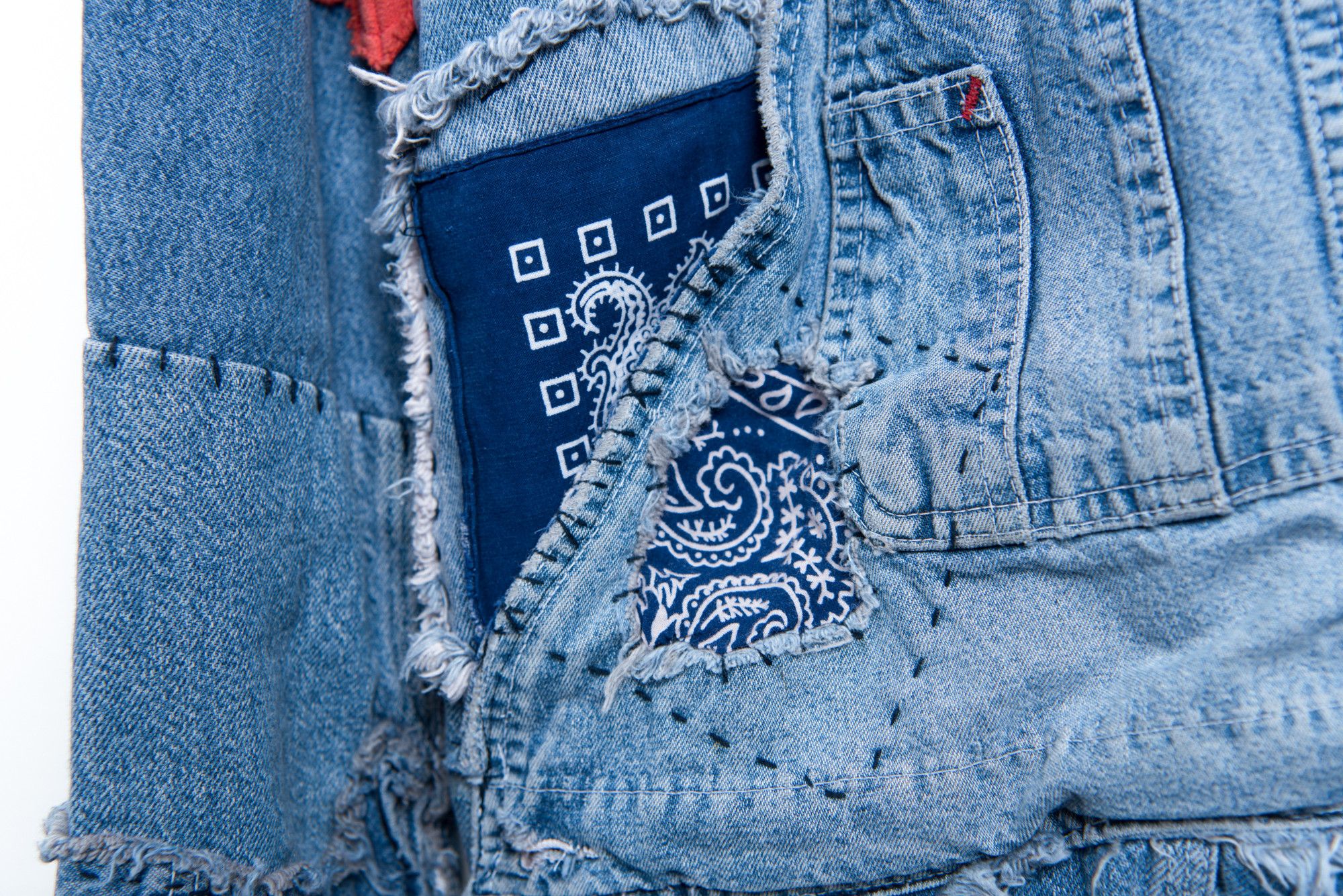 Greg Lauren GREG LAUREN 50/50 DENIM DESTROYED PATCHWORK bandana Size US S / EU 44-46 / 1 - 8 Thumbnail