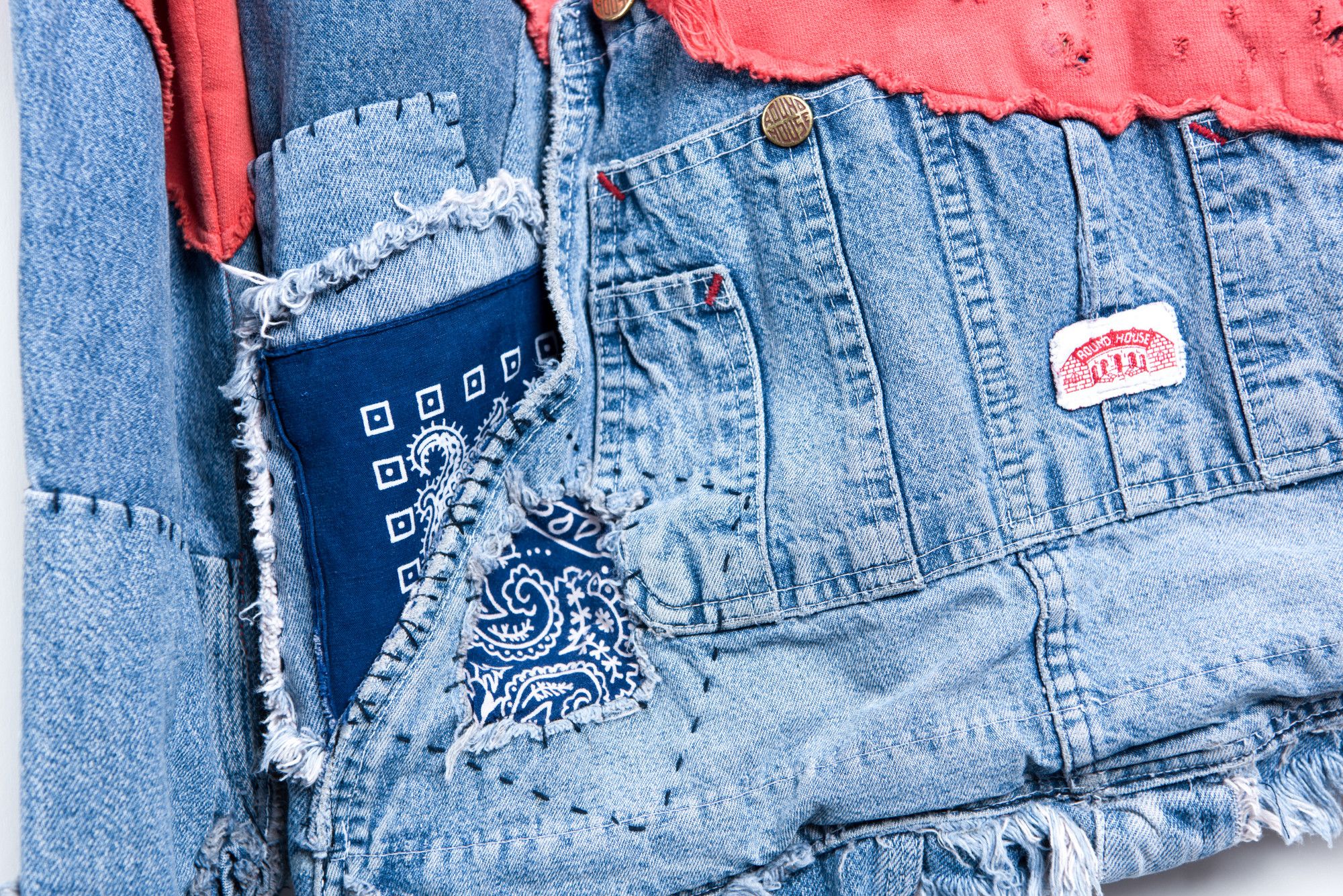 Greg Lauren GREG LAUREN 50/50 DENIM DESTROYED PATCHWORK bandana Size US S / EU 44-46 / 1 - 3 Thumbnail