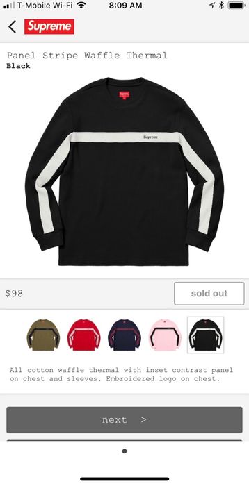 Supreme Panel Stripe Waffle Thermal | Grailed