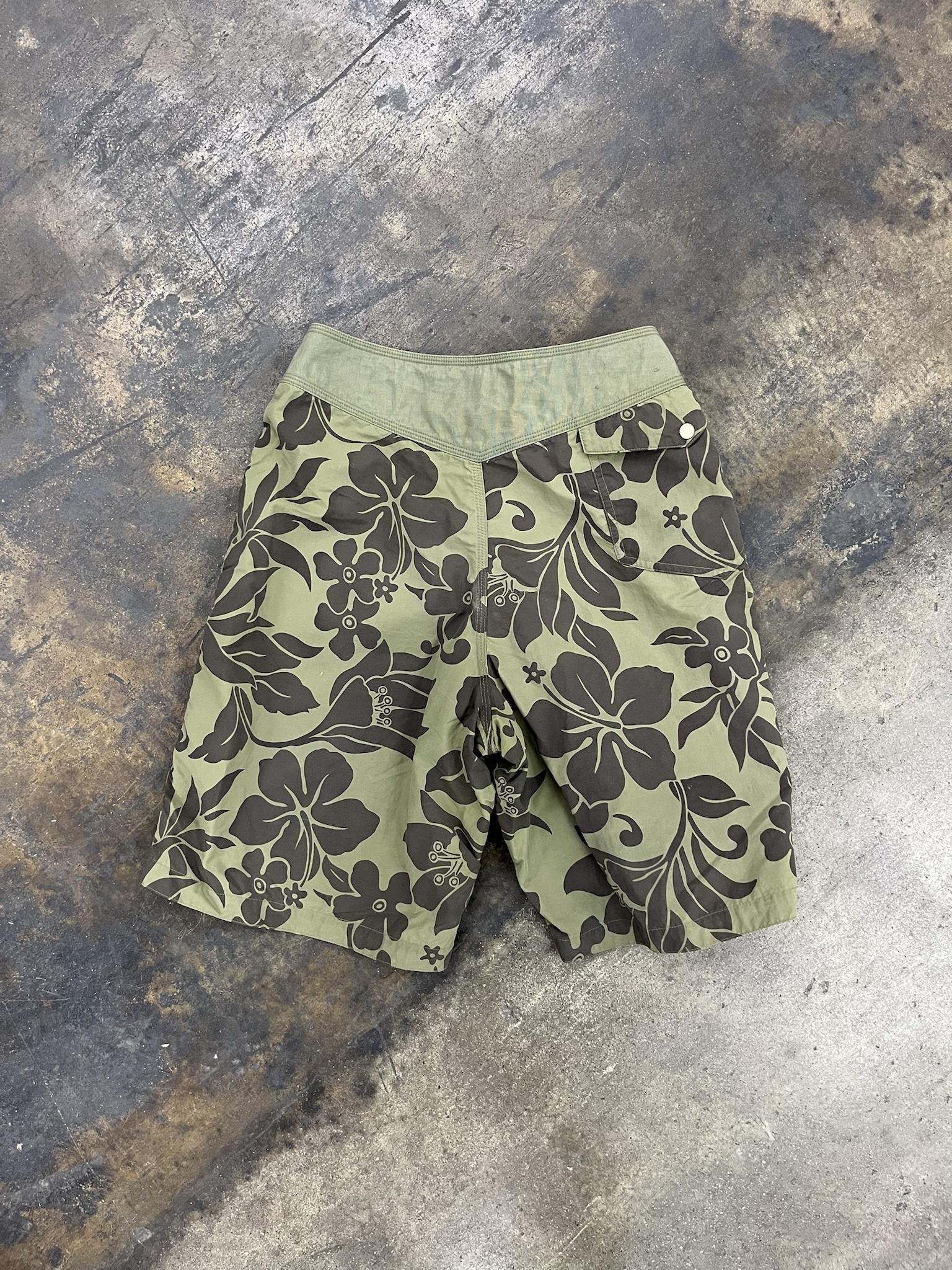Vintage Pataloha Sea Flower Pattern Swim Trunks Size US 28 / EU 44 - 2 Thumbnail