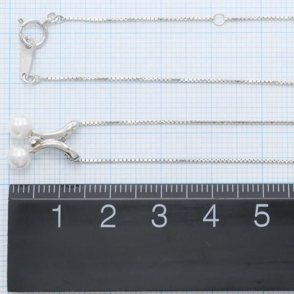 Other Other K18 White Gold Pearl Necklace with Diamond Metal Necklace in Excellent Condition Size ONE SIZE - 5 Thumbnail