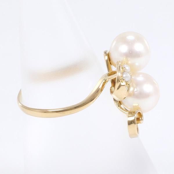 Other Other K18 Yellow Gold Pearl Ring 9号 Metal Ring in Excellent Condition Size ONE SIZE - 2 Thumbnail
